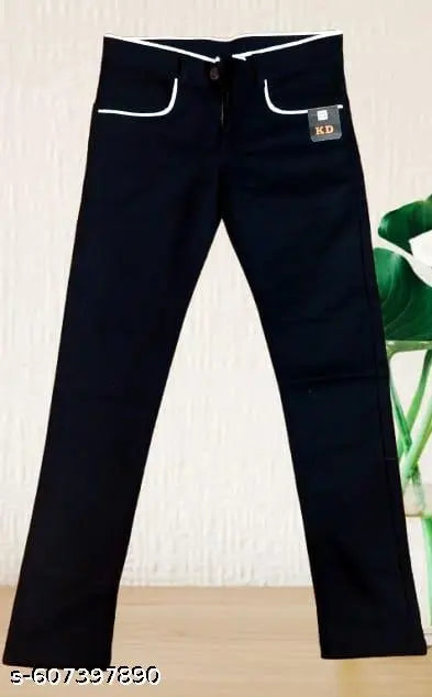 Black jeans white Rib