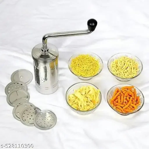 Premium Quality Stainless Steel Sev Sancha Machine/Muruku Maker with 6 Jali,(9 No.) Kitchen press/sev maker/Murukku machine
