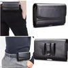 Hipso Waist Belt Leather Mobile Pouch Cover waist bag mobile pouch (Black)