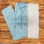 New fancy neck design gold printed sky blue kurta with white pajama for mens