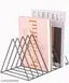 Triangle Magazine Rack Stand, Newspaper Desk Rack, File Holder Organiser Rack Desktop Metal Iron Book Rack Record Holder Storage Organizers Book (Pack of 1) (Metal Iron)