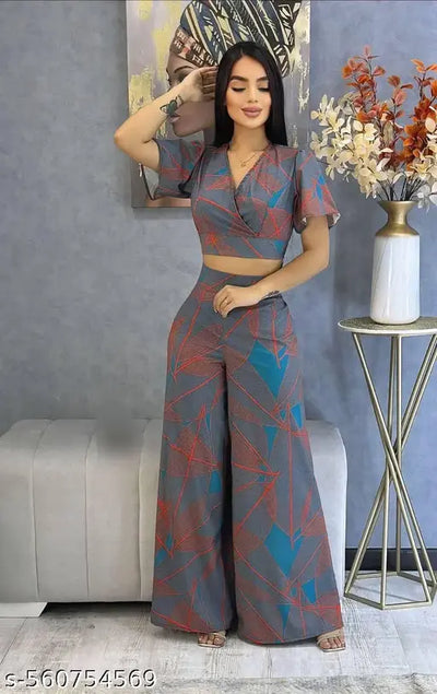 New trendy fancy top with plazzo set