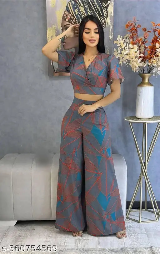 New trendy fancy top with plazzo set