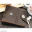 Men's Genuine Wallet PU Leather Purse Stylish Logo & Printed Pattern Thin Slim Smooth Perfect look (Dark Brown)