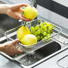 Drain Basket Steel Big Drip Tray Kitchen Drying Stand Mesh Sink Rectangle Basket Mesh Fruits, Vegetable, Drainer Washer (30x20x6 cm)