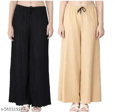 Women Combo Palazzo Pleated Design Stylish Look