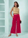 LYRA Women's Solid Pink Palazzos