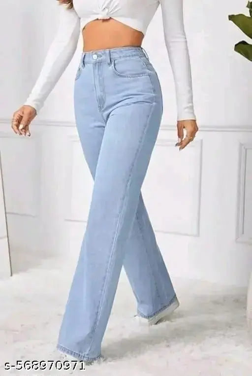 SKY BLUE STRAIGHT JEANS FOR GIRLS AND WOMEN