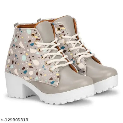 krafter High Heel Girls Shoes High Ankle Boots for Women Sneakers for Girls and Special Occasion