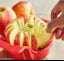 Apple Cutter Stainless Steel Blades Fruit Slicer, Alternative for Apple Cutter Machine, Stainless Steel Blade Apple Fruit Cutter and Slicer for Precision Cutting, Easy Grip Apple Slicer Red