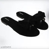 ABIOTS Alluring Flat Sandals | Women Fashion Casual Flat slipper | Fashionable & Occasion Wear Flat | Women & Girls |(Black)