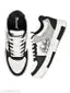 Bacan Black & White Trendy Sneakers For Men