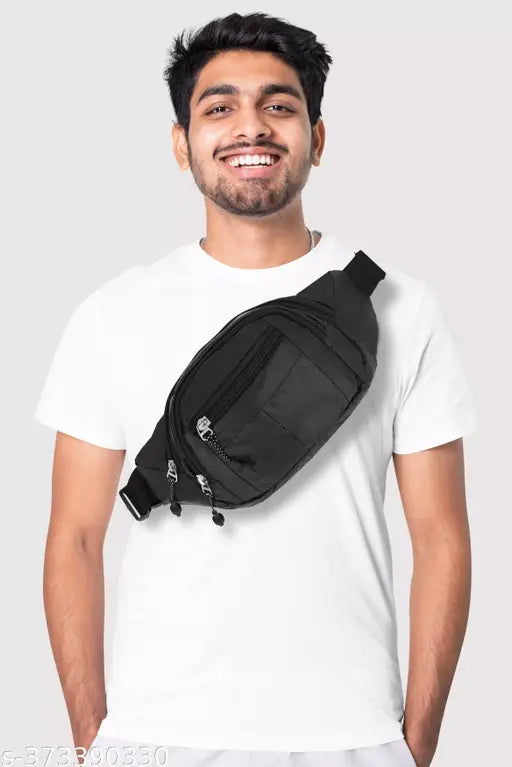 Men's Black Waist Bag Men's Casual Waist Bag Stylo Men's Waist Bags