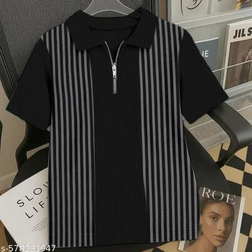 HAPPY KHAZANA COLORS BLOCK ZIPPER TSHIRT