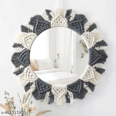 Wall hanging Macrame Handmade Mirror for Home Decorative Macrame Handmade Mirror Macrame Wall Hanging Mirror Boho Macrame Mirror Handcrafted Macrame Mirror Macrame Wall Mirror for Home Decor