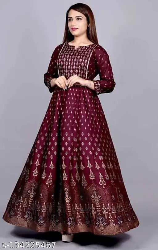Printed Long Anarkali Kurta