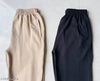 (COMBO OF 2) HEAVY FU`LL LENGTH RIBBED KNIT TEXTURE FEBRIC PALAZZO PANTS CREAM AND BLACK