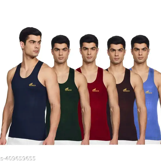 Renox Mens Vest Pack Of 5( 100% cotton)