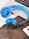 P47 Wireless Bluetooth Headphones with Microphone,Volume Control, Stereo FM,Memory Card Support {Budget headphone, wireless headphones, bluetooth headphones,best bluetooth headphone}(Blue