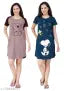 Litelooks Women's Cotton Long top Night Dress with Pocket - Pack of 2