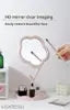 Plastic Flower-Shaped Makeup Mirror, Rotatable Makeup Mirror with Tray Table Vanity Mirror Cute Flower-Shaped Mirror for Tabletop, Bedroom, Bathroom, Living Room(Multicolour) (1), Round