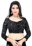 FANCY Black Ruffle Wadding Saree With Blouse