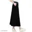 Z Black Side & Back Pocket Buttoned A-Line Maxi Denim Woman Skirt