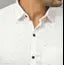 Hems Trends Men's Micro Print Spread Collar White Shirts