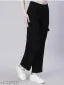 Six pocket designer straight women black jeans