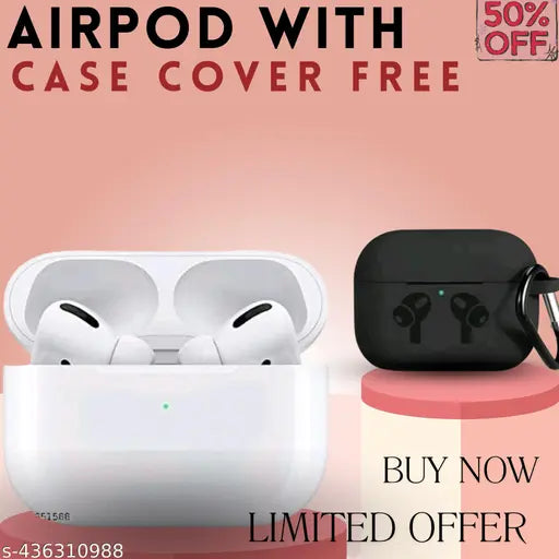 Airpod Pro with Case True Wireless Bluetooth Earphones with 3 Hours of Playtime & Compatible for all Smartphones (White)