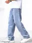 Veltick Loose Fit Mid Rise Light Blue Men Denim Jeans