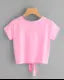 Trendy pink knot crop top &t-shirt for women 5 heart