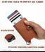 WALLETIN RFID Blocking Mens Slim Wallet with Aluminium case Anti-theft Credit Card Holder (Holds upto 8 cards), Automatic Pop-Up Credit Card Slider, Wallet Tan )
