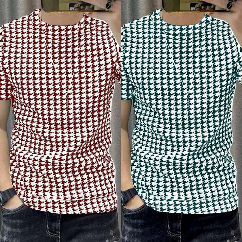 Casual Printed Men's Multicolor T-Shirt
