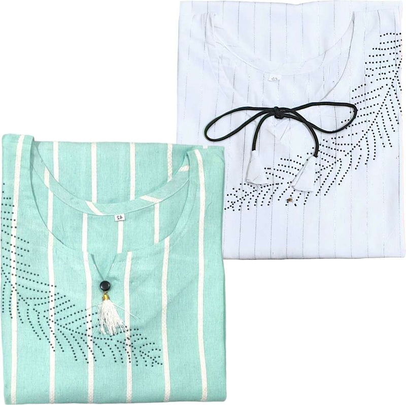 Trendy Striped Multicolor Kurta Combo (Pack of 3) for Women