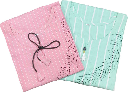 Chic Striped Multicolor Women's Kurta