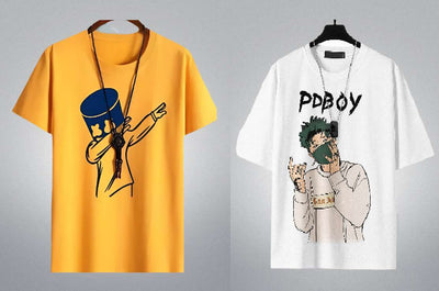 Edgy Graphic Print Men's Multicolor T-Shirt