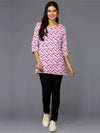 Leafy Green & Pink Printed Women's Kurta