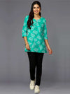 Leafy Green & Pink Printed Women's Kurta
