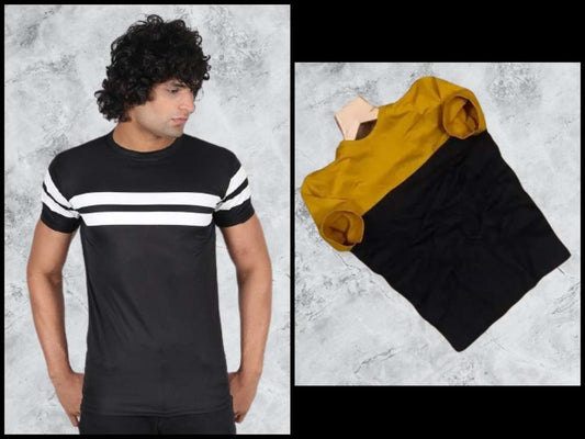 Bold Black & Yellow Striped Men's T-Shirt