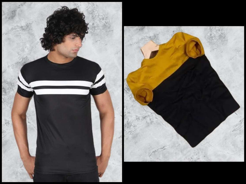 Bold Black & Yellow Striped Men's T-Shirt