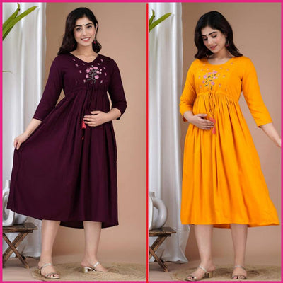 Chic Maroon Printed Women's Kurta