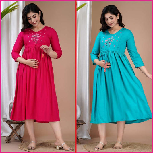 Rose Pink Printed Women's Kurta