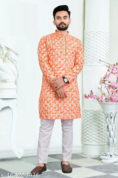 VALAKI MENS LONG FANCY NEW DESIGNS PRINTED KURTA PAJAMA SET