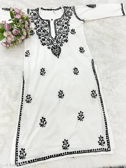 Dobby Cotton Handwork Chikankari kurti