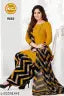 Polyster/Crepe fabric-Women's Mustard Solid Suits & Dress Materials