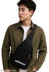 N.V.G STORE Crossbody Shoulder Backpack/Chest Sling Bag/One SALAIZAR BRAND/One Side/Earphone -hole With Anti-theft OEM Logo Sling Bag For Travel/ Office /Business/Messenger Purpose (Z BLACK )