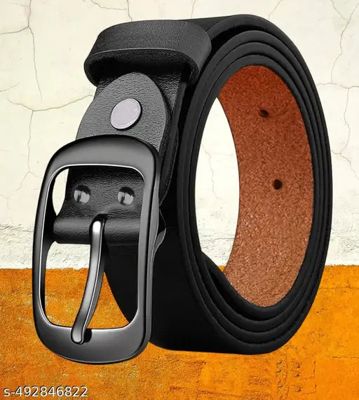 LOOPA Men Casual, Evening, Formal, Party Black Genuine Leather Belt