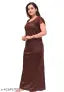 Mishka Fashion Solid Embroidered Women Maxi Nighty/ Night Gown