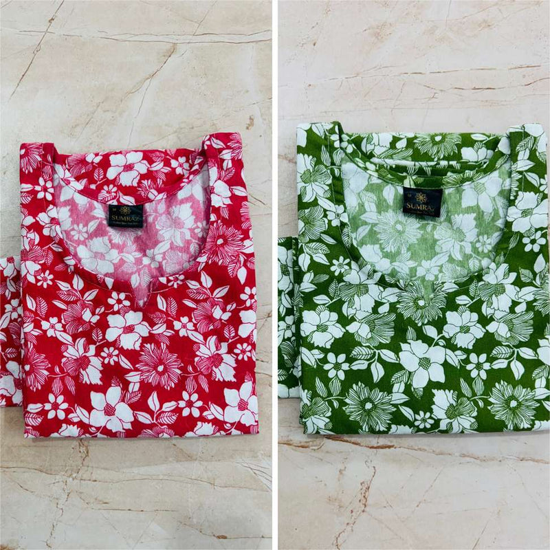 Vibrant Multicolor Floral Print Women's Kurta